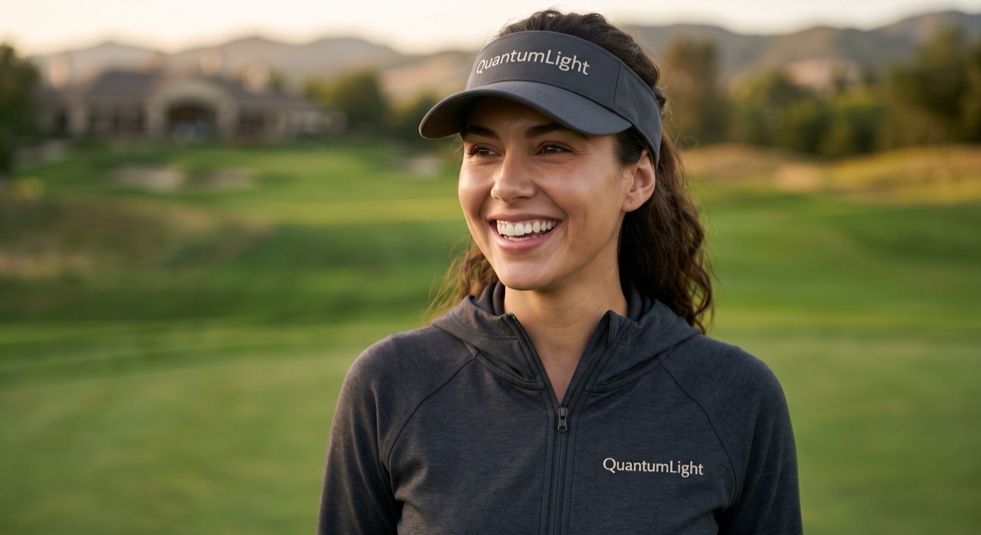 QuantumLight golf visor and hoodie