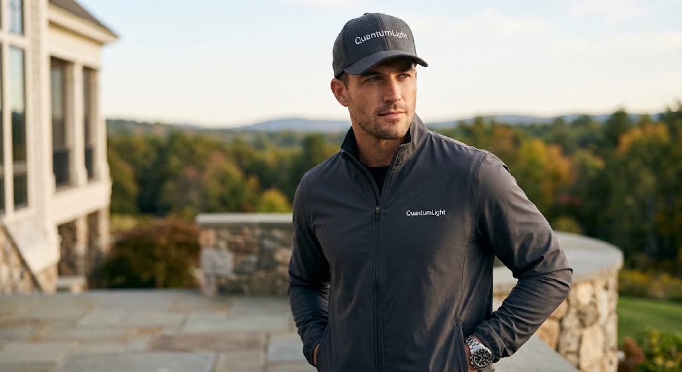 QuantumLight windbreaker and baseball cap